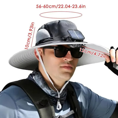 Sunscreen Sun Hat with Solar Fan Outdoor Wide Brim Sun Hat with Fan Upf50 USB Charging Wide Brim Sun Hat for Travel Outdoor