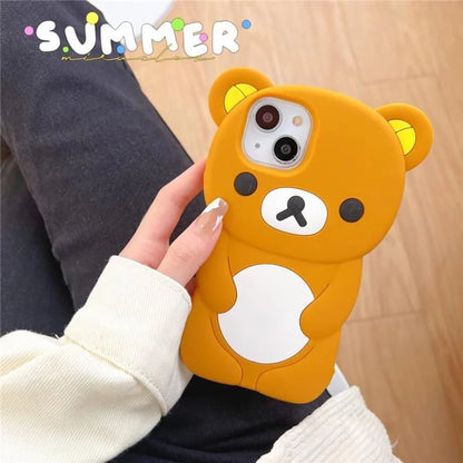 Ultra Thick Soft Silicone Case for Apple Teddy Bear Animal 3D Cartoon Japanese Cute Lovely Adorable Kawaii Kids Girls Women (Brown, for Iphone 11 Pro Max)