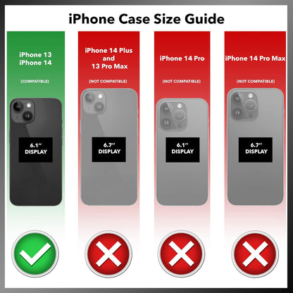 Defender Series Screenless Edition Case and Holster for Iphone 14 & Iphone 13 (ONLY), (Black)