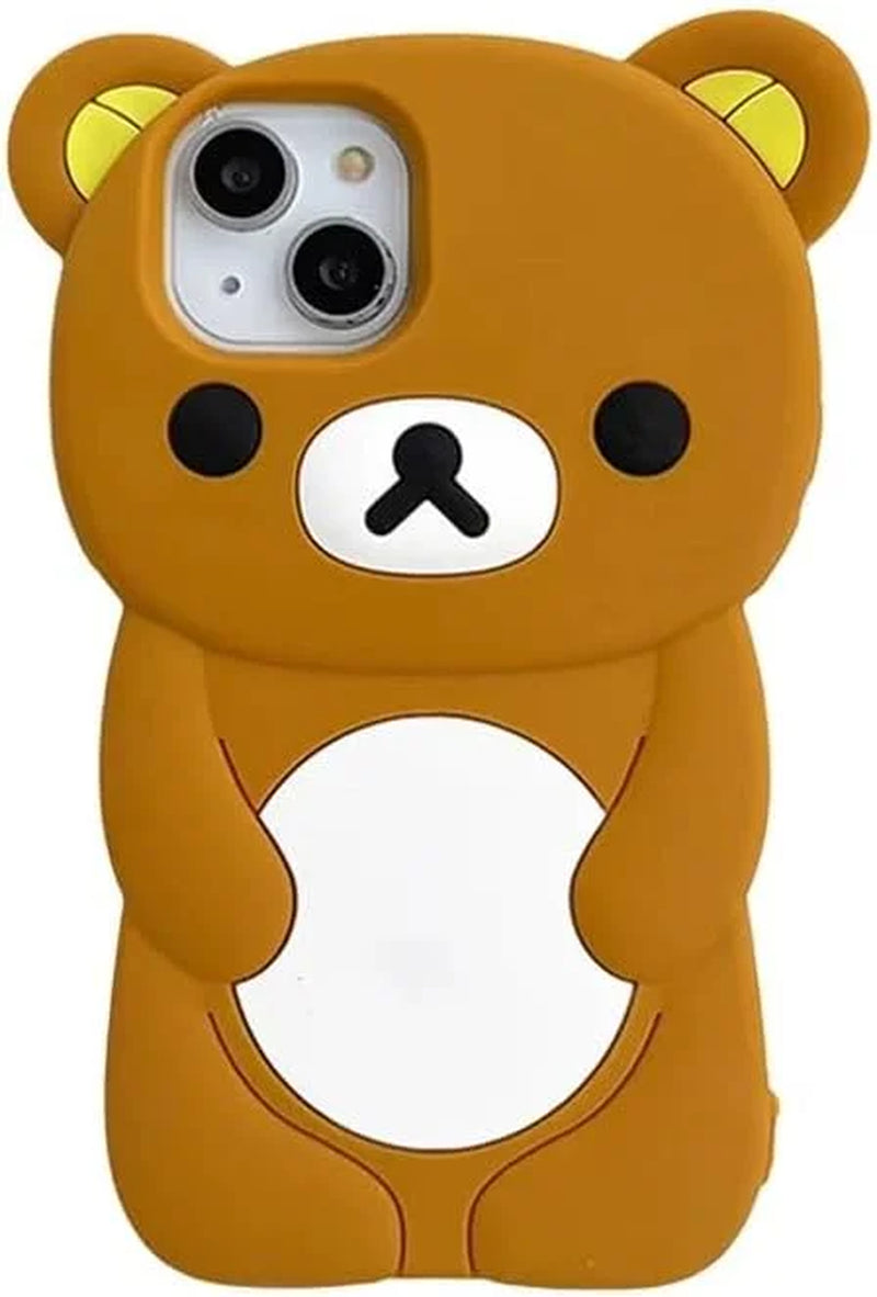 Ultra Thick Soft Silicone Case for Apple Teddy Bear Animal 3D Cartoon Japanese Cute Lovely Adorable Kawaii Kids Girls Women (Brown, for Iphone 11 Pro Max)